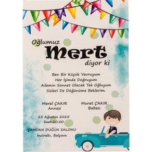 49 Adet Dila Sünnet Davetiyesi 2307 - Beyaz Zarflı
