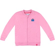 BeetleBeez Kız Çocuk Nakışlı Fermuarlı Sweatshirt -Pembe