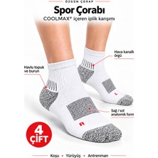 Özgün Çorap 4'lü Coolmax Koşu Fitness Antrenman Spor Çorabı Sağ Sol Anatomik Havlu Topuk Burun