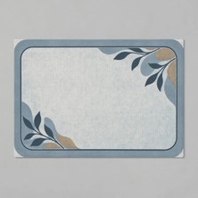 Kartela Halı Diyatomit Görünümlü Banyo Paspası Mavi Kaymaz Taban Makinede Yıkanabilir 40X60 cm