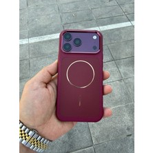 Madam Case Apple iPhone 18 Pro Max Uyumlu Bordo Glossy Leather Magsafe Özellikli Lux Kılıf