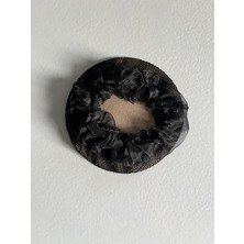 Gülümse Gel Kız Çocuk Tül Detaylı Siyah Balerin Tokası Topuz Tokası  Saç Filesi Topuz Filesi Y2K Kpop Kore