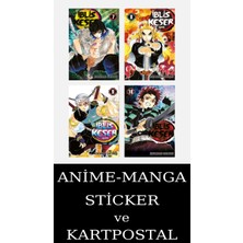 Gerekli Şeyler Yayıncılık Iblis Keser 7-8-9-10 Manga Seti (4 Kitap) / Demon Slayer / Anime-Manga Sticker ve Kartpostal Hediyeli