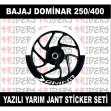 Berrybu Dominar 250/400 Uyumlu  Yarım Jant Şeridi Dominar Yazılı Beyaz