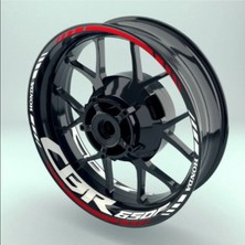 Berrybu Motosiklet Jant Şeridi CBR650F Uyumlu Beyaz-Kırmızı Sağ-Sol/ön-Arka
