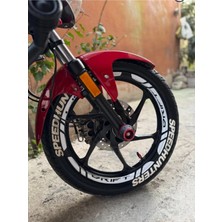 Berrybu Tk Moto Mondial Drift L Drift Yazılı Beyaz Jant Şeridi