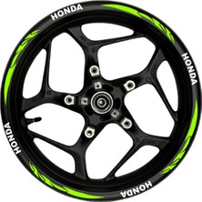 Berrybu Honda Beyaz Yazılı Neon(Fıstık Yeşili) Pençe Şeritli