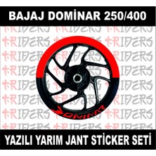 Berrybu Dominar 250/400 Uyumlu  Yarım Jant Şeridi Dominar Yazılı Kırmızı