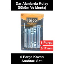 Wonara #kovananahtarı 6 Parça Kovan Anahtarı Seti 8-17 mm Çevirme Milli Paslanmaz Krom Kaplama Çelik Lavabo Sifon Musluk Buji Sökme Bisiklet Akü Başı Mobilya Montaj Tamir Takımı Hırdavat El Aletleri