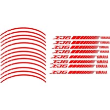 Berrybu Motosiklet Jant Şeridi Xj6 Yamaha Uyumlu Kırmızı Sağ-Sol/ön-Arka