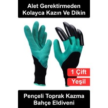 Wonara #bahçeeldiveni Pençeli Toprak Kazma Bahçe Eldiveni Abs Plastik Tırnaklı Kauçuk Polyester Bahçıvan Fidan Çiçek Saksı Dikim Eşme Kazıma Işleri Için Delinmeye Dirençli Pratik Koruyucu Hobi Yeşil Siyah