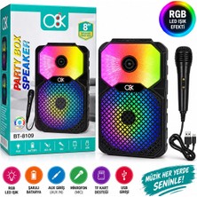 Alfa Brand PL-4805 Karaoke Mikrofonlu Speaker Hoparlör Bt - Sd - USB Sarjlı Rgb Işıklı Dc 5V - Aux 8 Inc B