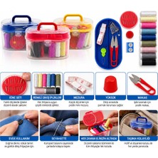 Alfa Brand Büyük Çantalı Dikiş Seti Iplik - Mezura - Tekstil Makası - Iğne - Yüzük BX40