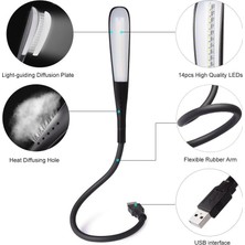 3 Mod Seviyeli Dokunmatik USB LED Masa Lambası, 14 LED Beyaz Işık, Ayarlanabilir Parlaklık, Kitap Okuma Lambası, Çalışma Masası Ofis Lambası, Pc, Lapt
