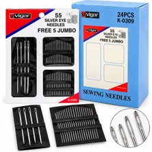 Alfa Brand Yorgan Iğne 55PCS Free 5 Jumbo Iğne Seti 5 Yorgan + 50 Dikiş Iğnesi Seti BX40