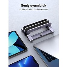 Masa Için Dikey Dizüstü Bilgisayar Standı Çift Yuvalı Dizüstü Bilgisayar Standı Tutucu Ayarlanabilir Dock Alüminyum Masaüstü Standı MacBook Air Pro, M