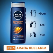 Men Erkek Sports Duş Jeli, 500 Ml, 3ü 1 Arada Kullanım, Vücut, Yüz ve Saç, 24 Saat Ferahlık, Enerji Veren Koku