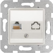 Linnera Life Sedef Beyaz Tekli Data Cat6 Mekanizma ve Kapak