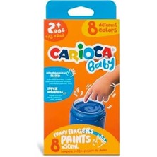 Bebek Parmak Boyasi 8 Renk 8X50 ml Süper Yikanabilir 2+ Yaş