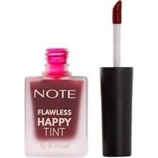 Flawless Happy Tint Lip & Cheek 02 Cherry Dudak ve Yanak Renklendirici Likit Allık, Mor