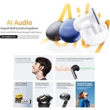 Qcy HT10 Ailybuds Pro Plus Adaptif Anc Hi-Res Ldac Aı 6 Mikrofon Bluetooth 5.3 Kablosuz Kulaklık Beyaz