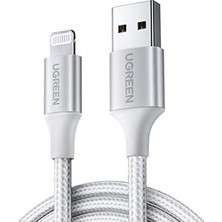 Mfi Lisanslı Usb-A & Lightning Örgülü Data ve Şarj Kablosu, 1.5 Metre, Beyaz