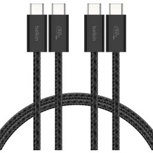 2'li Örgülü Usb-C - Usb-C Kablo, 1,5 M, 60 W – Yumuşak, Esnek ve Hızlı Şarj Kablosu, 17 ve 16 Serisi, Galaxy S25, 10, iPad Pro ve Daha Fazlasıyla