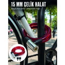 Metal Kilit Başlıklı Dayanıklı Bisiklet ve Scooter Güvenlik Kilidi