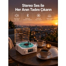 3-1 Kablosuz Bluetooth Hoparlör – Gece Lambalı, Saatli, Retro Tasarım
