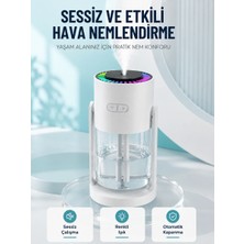 Hava Nemlendirici LED Işıklı Sessiz Çalışan Otomatik Kapanmalı Masaüstü Nemlendirme Cihazı