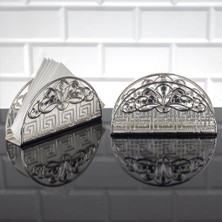 Fair Home Metal Peçetelik Dekoratif Masa Üstü Gümüş