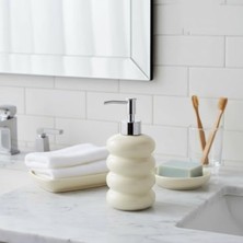 Şanal Kabartmalı Şık Banyo Sabunluğu, 450 ml Hacim, Beyaz