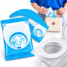 Sanal Trend 50 Adet Tek Kullanımlık Klozet Kapağı Kullan At Şeffaf Klozet Kapağı Kılıfı