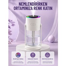Sessiz Hava Nemlendirici Renkli Gece Işıklı Otomatik Kapanma Özellikli Nemlendirme Cihazı