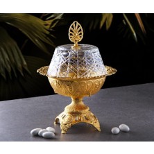 Fair Home Lokumluk Çerezlik Sunumluk Cam Kapaklı Metal Gold – Busem Model