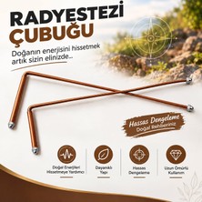 HB Natural Radyestezi çubuğu su arama çubuğu bakır çubuk (radyastezi çubuğu) su boşluk degerli maden enerji hatları tespiti çakra açma meditasyon hobi amaçlı