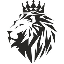 Berrybu Aslan Başı Tasarımlı Oto Özel Yeni Kaliteli Kaliteli Sticker Siyah 15*15 cm