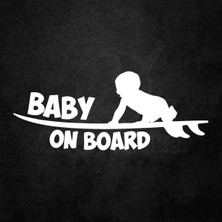 Berrybu Baby On Board Arabada Bebek Var Özel Yeni Sticker Beyaz 30*10 cm