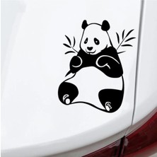 Berrybu Bambu Yiyen Sevimli Panda Tasarım Oto Özel Yeni Kaliteli Kaliteli Sticker Siyah 16*20 cm