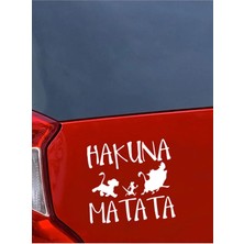 Berrybu Hakuna Matata Oto Sticker Beyaz 15 cm