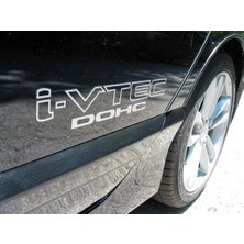 Berrybu Orjinal Honda Civic I-Vtec Dohc Özel Yeni Sticker 2 Adet Set Beyaz