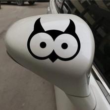 Berrybu Karikatür Baykuş Kafası Oto Özel Yeni Sticker Siyah 20*15 cm