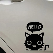 Berrybu Karikatür Kedi Tasarım Su Geçirmez Çıkarılabilir Oto Özel Yeni Sticker Siyah 19*16 cm