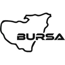 Berrybu Bursa Il Haritası Oto Cam Özel Yeni Sticker 14*8 cm