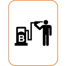 Berrybu Oto Yakıt Depo Yakıt Kapağı Sticker Siyah 14*10 cm