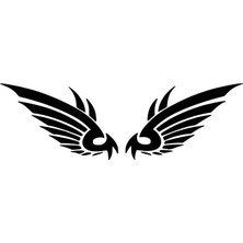 Berrybu Kanatlar Oto Sticker Siyah 30 x 12 cm Aracınıza Yeni Bir Tarz Katın MISS-774