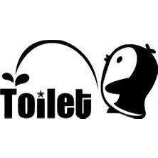Berrybu Penguen Tuvalet Oto Özel Yeni Sticker Siyah 30 x 15 cm