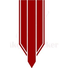 Berrybu Oto Kaput Şerit Özel Yeni Kaliteli Kaliteli Sticker Kırmızı 60*25 cm