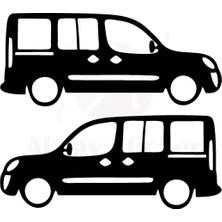 Berrybu Fiat Doblo Için Özel Yeni Uyumlu Aksesuar Oto Cam Özel Yeni Sticker Siyah 20*8 cm