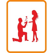 Berrybu Evlilik Teklifi Oto Cam Özel Yeni Sticker Kırmızı 24*20 cm